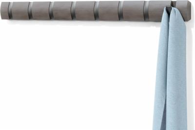 Umbra-Flip-8-Garderobenhaken-–-Moderne-Schlichte-und-Platzsparende-Garderobenleiste-mit-8-Beweglichen-Haken-fuer-Jacken-Maentel-Schals-Handtaschen-und-Mehr-Grau-Zinnfarben-318858-1045