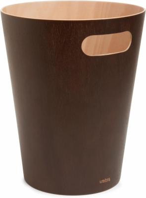 Umbra-Woodrow-Abfalleimer-–-Zweifarbiger-Holz-Papierkorb-fuer-Buero-Badezimmer-Wohnzimmer-und-Mehr-7-5l-Fassungsvermoegen-Natur-Espresso-Medium-‎082780-213