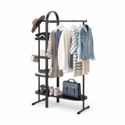 Umbra-Bellwood-Kleiderstaender-Freihstender-Kleiderschrank-mit-Kleiderstange-und-Ablagefaecher-Holz-Hoehe-167-cm-Breite-106-cm-Tiefe-39cm-Schwarz-BELLWOOD-GARMENT-RACK-BLACK-1019131-040