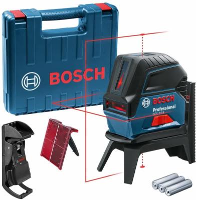 Bosch-Professional-Kreuzlinienlaser-GCL-2-15-roter-Laser-Innenbereich-mit-Lotpunkten-Arbeitsbereich-15-m-3x-AA-Batterien-Drehhalterung-RM-1-Laserzieltafel-Schutztasche-Handwerkerkoffer