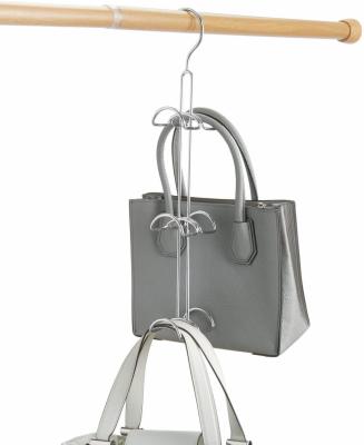 iDesign-Handtaschenhalter-fuer-Garderobe-und-Kleiderschrank-grosser-Buegel-mit-6-Haken-aus-Metall-Haengeorganizer-fuer-Taschen-und-Accessoires-silberfarben