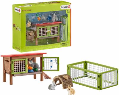 Schleich-42420-Farm-World-Spielset-Kaninchenstall-Spielzeug-ab-3-Jahren
