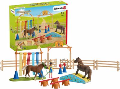Schleich-42481-Farm-World-Spielset-Pony-Agility-Training-Spielzeug-ab-3-Jahren