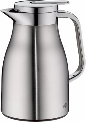 alfi-SKYLINE-650ml-stainless-steel-mat-Edelstahl-Isolierkanne-mit-hygienischem-Hartglaseinsatz-Drehverschluss-mit-bequemer-Drucktaste-ergonomischer-Griff-mit-einer-Hand-ideal-als-Kaffeekanne