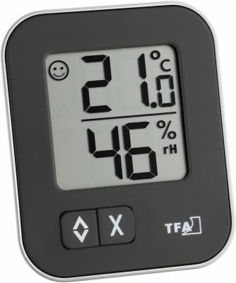 TFA-Dostmann-Moxx-digitales-Thermo-Hygrometer-30-5026-01-zur-Raumklimakontrolle-Ueberwachung-der-Luftfeuchtigkeit-klein-und-handlich-1er-Pack-schwarz