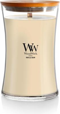WoodWick-Vanille-Vanilla-Bean-Duftkerze-Gross-im-Sanduhrglas-mit-knisterndem-Holzdocht-93112E-WoodWick-Vanilla-Bean-Vanille-Duftkerze-Brenndauer-130-Stunden