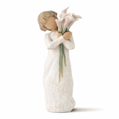 Willow-Tree-Beautiful-Wishes-Schoene-Wuensche-Frau-mit-weissen-Lilien-Figur-als-Zeichen-der-Zuneigung-bei-Geburt-Hochzeit-Jubilaeen-Mitgefuehl-zeigen